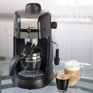 New in Box - Capresso 303.01 Espresso and Cappuccino Machine, 4-Cup, Blk/Silver